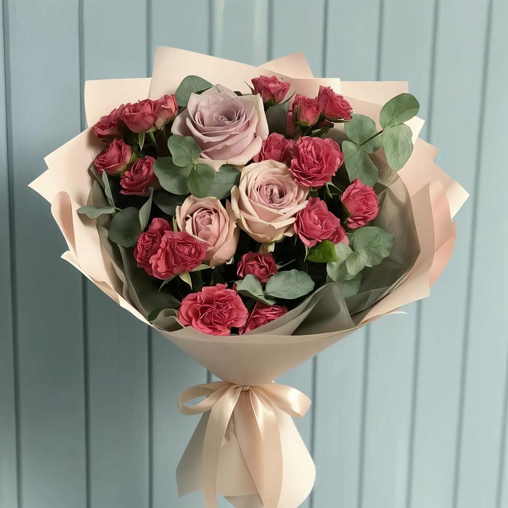 Букет цветов из: Гвоздики и Розы в Старой Кулатке