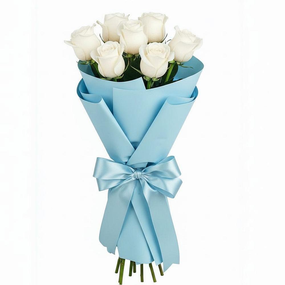 Букет 7 белых роз Проуд в Старой Кулатке