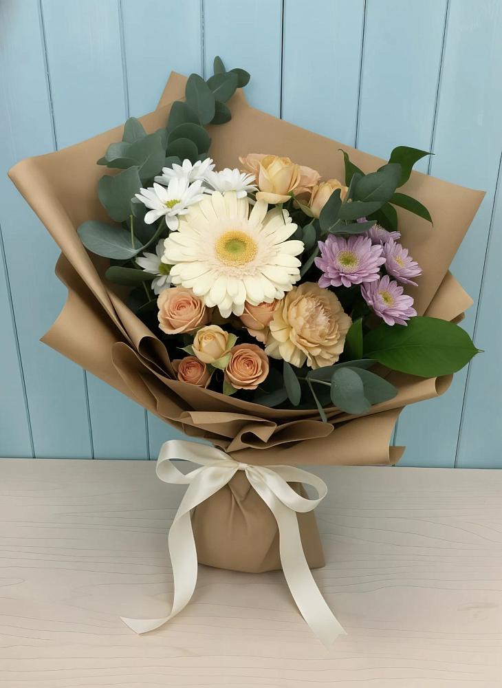 Букет цветов из: Герберы и Хризантемы в Старой Кулатке