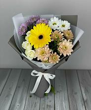 Букет цветов из:  Розы, Герберы и Хризантемы в Старой Кулатке
