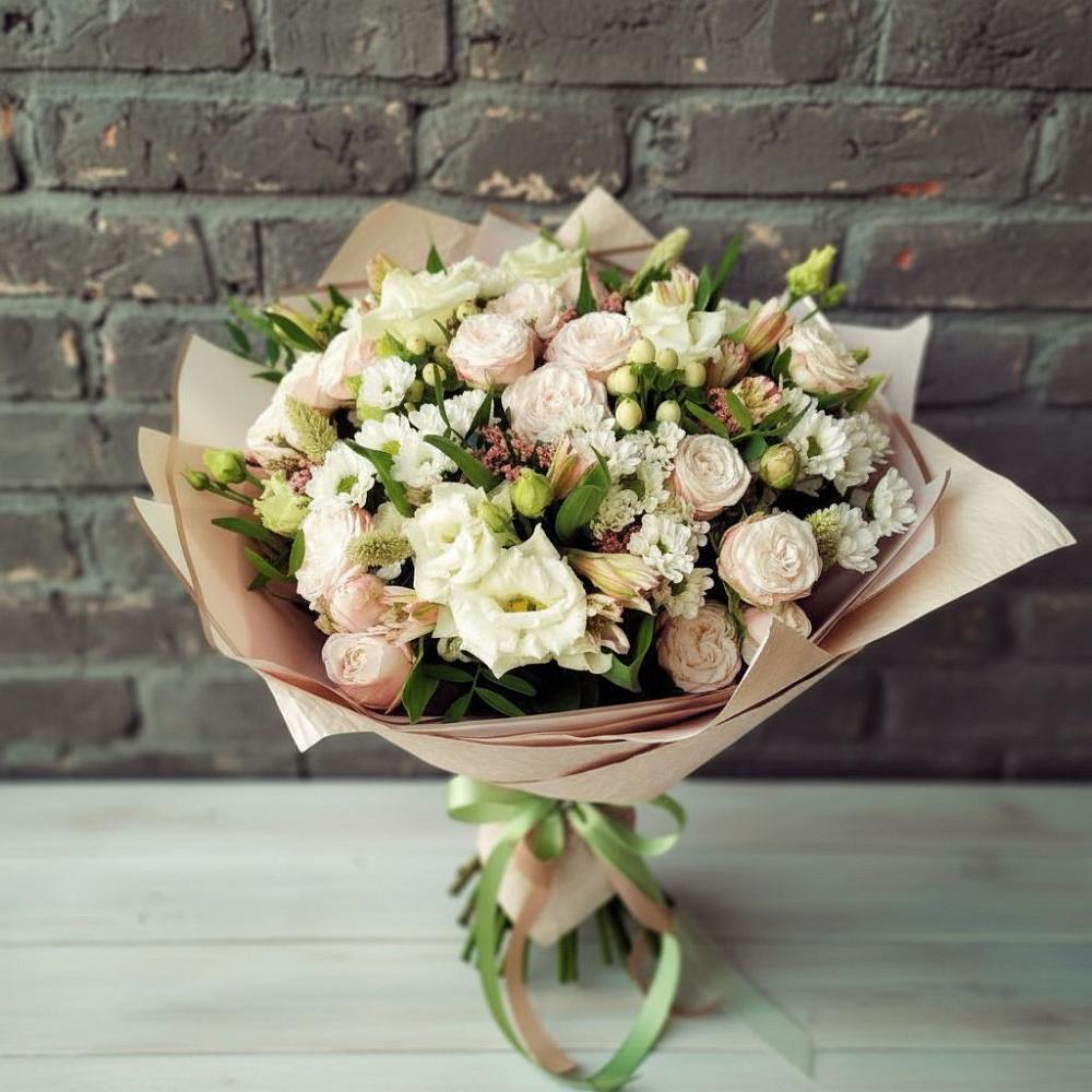 Букет цветов из: Альстромерии, Розы и Хризантемы в Старой Кулатке