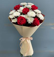 Букет цветов из:  Розы и Хризантемы в Старой Кулатке