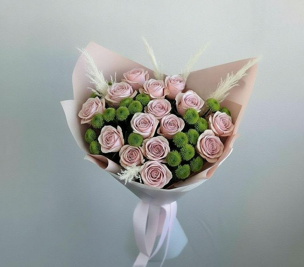 Букет цветов из: Розы и Хризантемы в Старой Кулатке