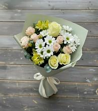 Букет цветов из:  Альстромерии, Розы и Хризантемы в Старой Кулатке