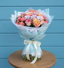 Букет цветов из:  Хризантемы и Розы в Старой Кулатке